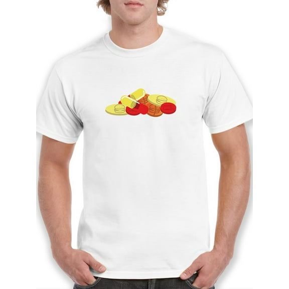 Addicted To Burgers Food Graphic Men White T-Shirt, Male Large
