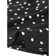thumbnail image 5 of Unique Bargains Women's Plus Size Polka Dots V Neck Short Sleeve Wrap Peplum Top 1X Black, 5 of 7
