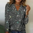 thumbnail image 3 of Long Sleeve Shirts for Women Fall Fashion Must Have Women's Clothing V Neck Pullover Women's Tops, Tees & Blouses Dressy Womens Sweatshirt Grey, 3 of 5