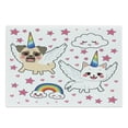 thumbnail image 1 of Unicorn Cat Cutting Board, Comic Pop Art Style Fiction Animals Funny Faces Rainbow Horns Stars, Decorative Tempered Glass Cutting and Serving Board, Large Size, Multicolor, by Ambesonne, 1 of 1