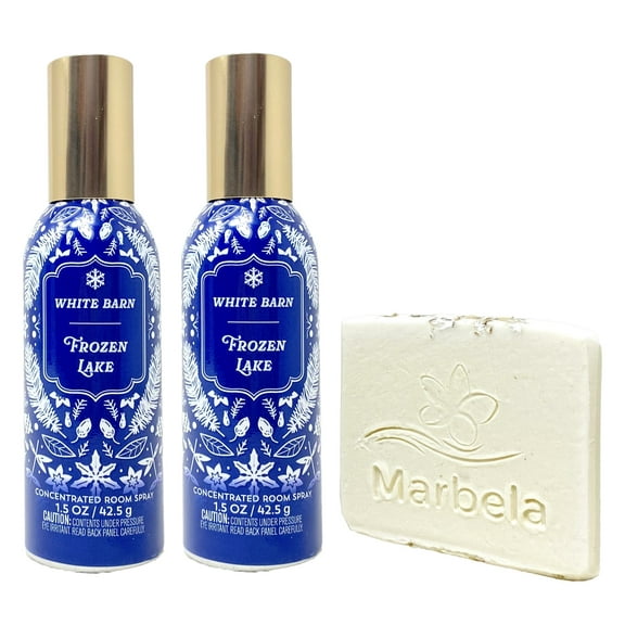 Bath & Body Works Frozen Lake Concentrated Room Spray 2 Pack with a Natural Oats Sample Soap