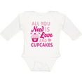 thumbnail image 3 of Inktastic Valentines Day All you Need is Love and Cupcakes Boys or Girls Long Sleeve Baby Bodysuit, 3 of 5