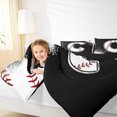 thumbnail image 4 of Manfei Baseball Sport Full Size Comforter Sets 3-Piece for Kids Teens, Black White Bedding Comforter Set, Monogrammed Letter C Bedding Sets, Ultra Soft Home Decor, 4 of 8