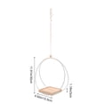 thumbnail image 6 of Modern Hanging Plant Stand, Metal Ring with Wooden Shelf Planter Hanger, Indoor Outdoor Boho Decor for Succulents & Small Plants, Space-Saving Hanging Basket, 6 of 6