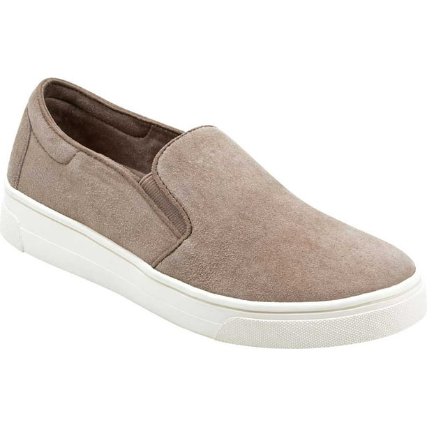 Women's Easy Spirit EVOLVE Lack Sneaker Taupe Suede/Stretch Elastic 8.5