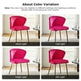 thumbnail image 5 of Velvet Dining Chairs Set of 2 Upholstered Wingback Side Chairs Living Room Kitchen Fushia, 5 of 11
