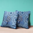 thumbnail image 3 of Amrita Sen Designs  26 x 26 in. Boho Mandala Plant Broadcloth Indoor & Outdoor Blown & Closed Pillow - Blue, Orange & White, 3 of 5