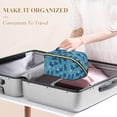 thumbnail image 3 of FORMRS Makeup Bag Travel Cosmetic Organizer for Women Fold Flat Zipper Pouch with Handle, Blue Forest Cat Pattern, 3 of 8