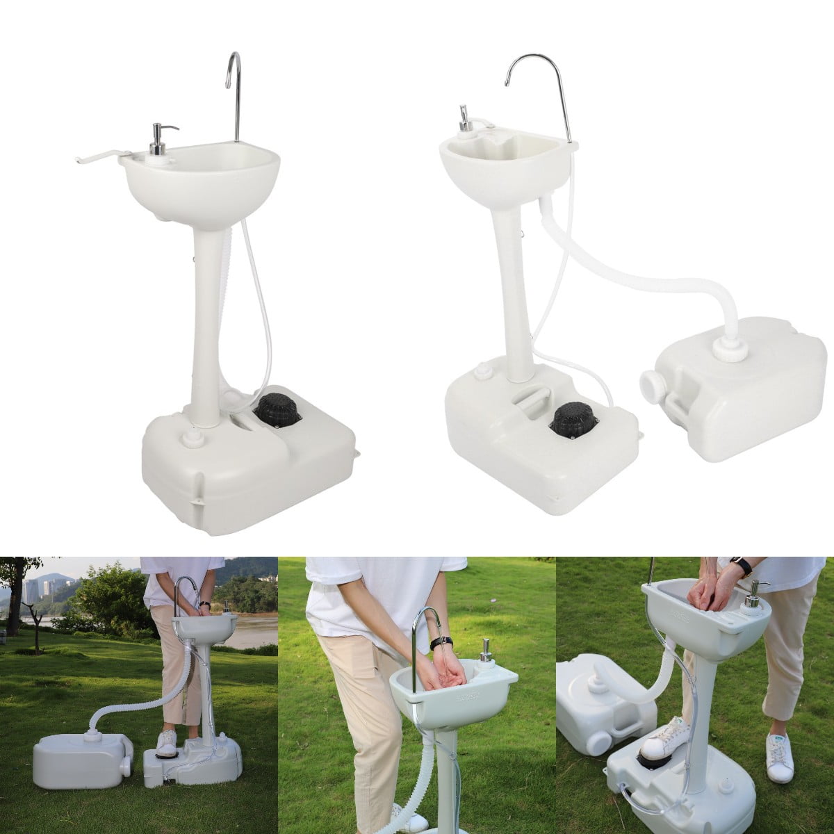 Goorabbit Camping Sink With Water Tank,Portable Removable Water Saving