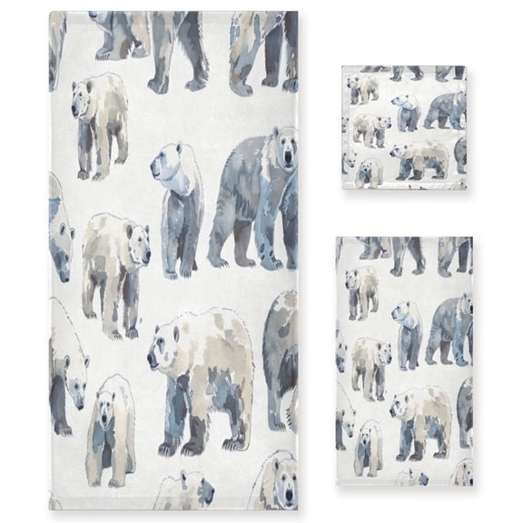 Three-Piece Towel Set Face Towel Towel Set Hand Towel Bath Towel Cotton Bath Towels Bath Towel Sets Hand Bath Towels Polar Bear