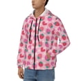 thumbnail image 3 of Uemuo Haear Strawberry for Men's Fashion Full-zip Hoodies & Sweatshirts with Kangaroo Pocket, Zip-up Hooded Sweatshirt, Moisture Wicking & Breathable-Medium, 3 of 5