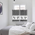thumbnail image 3 of Farmhouse Black Plaid Kitchen Curtains Window Panels, Vintage Country Cock Checkered Insulated Window Treatment Curtain, Grommet Curtains for Bedroom/Living Room/Bathroom, 2 Piece 52"Wx72"L, 3 of 8