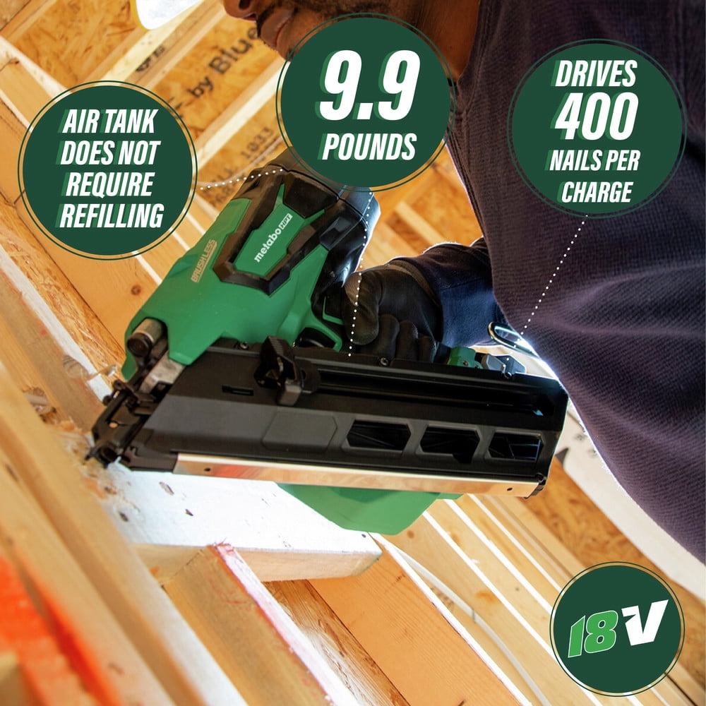 Metabo HPT NR1890DCSM, 18V Cordless Framing Nail Gun, 3.0 Ah