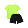 thumbnail image 6 of Xnihocha Kids Boys Girls Soccer Jerseys Shirts and Shorts Set Children Football Soccer Sports Team Fluorescent Green XXS/26, 6 of 7