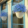 thumbnail image 4 of Zukuco Outdoor Artificial Flowers UV Resistant Fake Flower Plastic Plants Faux Silk Flowers Porch Hanging Garden Porch Window Box Decorating (12PCS,Blue), 4 of 6