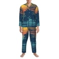 thumbnail image 3 of Balery Palm Trees Pattern Pajama Sets for Men Long Sleeve 2 Piece Sleepwear Loungewear Sets Soft PJ's with Pockets Long Sleeve Comfy Pj Sets-X-Large, 3 of 7