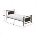 thumbnail image 4 of Pemberly Row Twin Metal Platform Bed in Gray, 4 of 4