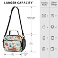thumbnail image 3 of Insulated Lunch Bag 6L Leak-Proof Lunch Box with Shoulder Strap Multiple Pockets Lunch Tote Watercolor Colorful Floral, 3 of 9