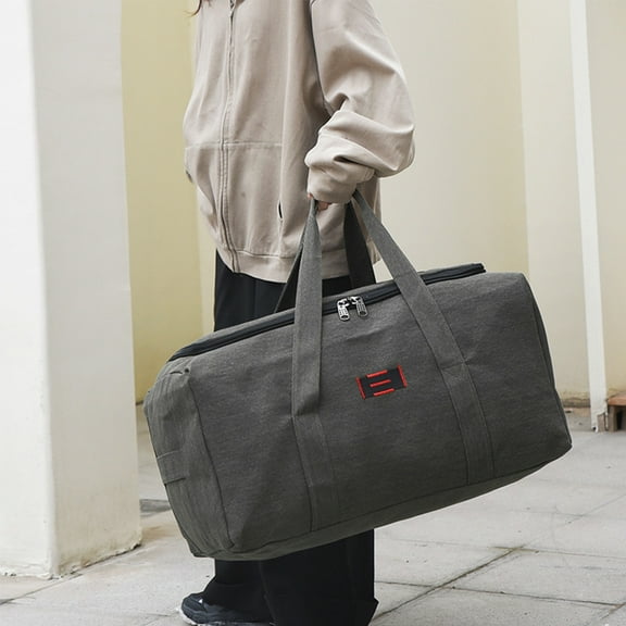 Large Capacity Satchel Duffel Bag, Miscellaneous Clothing Storage Bag, Outdoor Camping Travel Moving Bag, Canvas Material, Heavy-Duty Reinforced Handle, Multi-Use, Seasonal Storage, Foldable