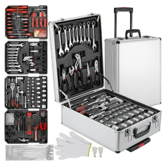 899pcs Rolling Tool Box Set With Lock - 4 Layer Tool Trolley Case, 90 Piece Tool Kit On Wheels For Garage, DIY