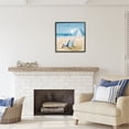 thumbnail image 2 of Stupell Industries Blue Beach Chair Painting Nature Painting Black Framed Art Print Wall Art, 24 x 24, 2 of 8