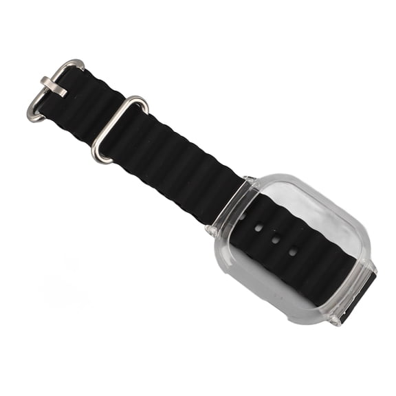 Suodoka Replacement Watch Wristband for Redmi Watch 4 Soft Adjustable Transparent Case Quick Release Silicone Strap Black Fitness Accessories (9.6 inches / 24.5 cm)