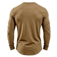 thumbnail image 6 of Basic Crew Neck Long Sleeve Top For Men Chest Pocket Plain Thin Fabric Loose Fit Spring Autumn Daily Office Layering Blouse, 6 of 8