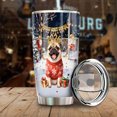 thumbnail image 3 of Happy New Year 2026 Pug Holiday Balloons Party Snow 20oz Stainless Steel Tumbler Insulated Cup with Lid Dog Lover Gifts - 13018, 3 of 5
