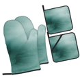 thumbnail image 2 of YFYANG Ensembles de Mitaines de Four et de Supports pour Casseroles 4 Pcs, Tapis de Casserole Antidérapant Résistant à la Chaleur Vert Texture Vintage pour la Cuisine pour Cuisiner et Pâtisser, 2 of 8