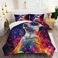 thumbnail image 5 of 3 Pieces Duvet Cover Set-Abstract 3D Meerkat- 3D Print Bedding 1 Duvet Cover 2 Pillowcases Natural Animals Comforter Set Soft Breathable for Boys Girls Children Duvet Set 10B54ANI5, 5 of 6