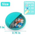 thumbnail image 2 of KAIYANG 1 pastillero organizador de viaje, pequeño pastillero portátil para bolso, bonito recipiente redondo para medicamentos (azul) Azul, 2 of 5