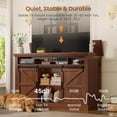 thumbnail image 4 of Motorized TV Lift Cabinet for 55-60” TVs, Farmhouse TV Stand, Entertainment Center with Storage Cabinets & Sliding Barn Doors, TV Media Console Table with Charging Station for Living Room, Brown, 4 of 9