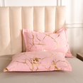 thumbnail image 6 of Satin Bedding Set Pink Satin Duvet Cover Set 3 Pcs Pink Gold Metallic Marble Pattern Bedding Set Size, 6 of 8