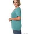thumbnail image 3 of Zenana Women & Plus Relaxed Fit V-Neck Short Sleeve Basic Jersey T-Shirt Tops, 3 of 4