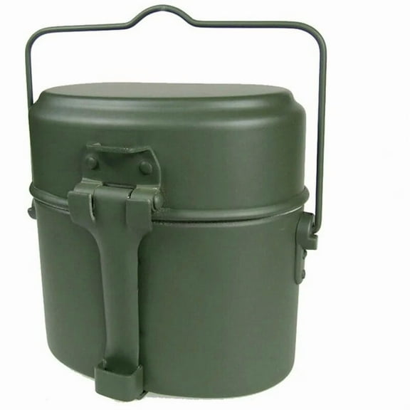 3 In 1 Aluminum Camping Lunch Box Army Canteen Cup Pot for Picnic Travel Water Cup Bowl Outdoor Military Cooking Cookware Set