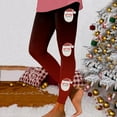thumbnail image 2 of Women's Leggings High Waist Workout Yoga Pants Soft Stretchy Christmas Print Color Block Comfortable Fitness Leggings, 2 of 2