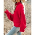 thumbnail image 4 of Sherrylily Fall Women Turtleneck Sweaters Batwing Pullover Winter Loose Knit Jumper, 4 of 7