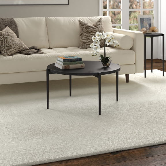 Evelyn&Zoe Wayne Round Coffee Table in Blackened Bronze