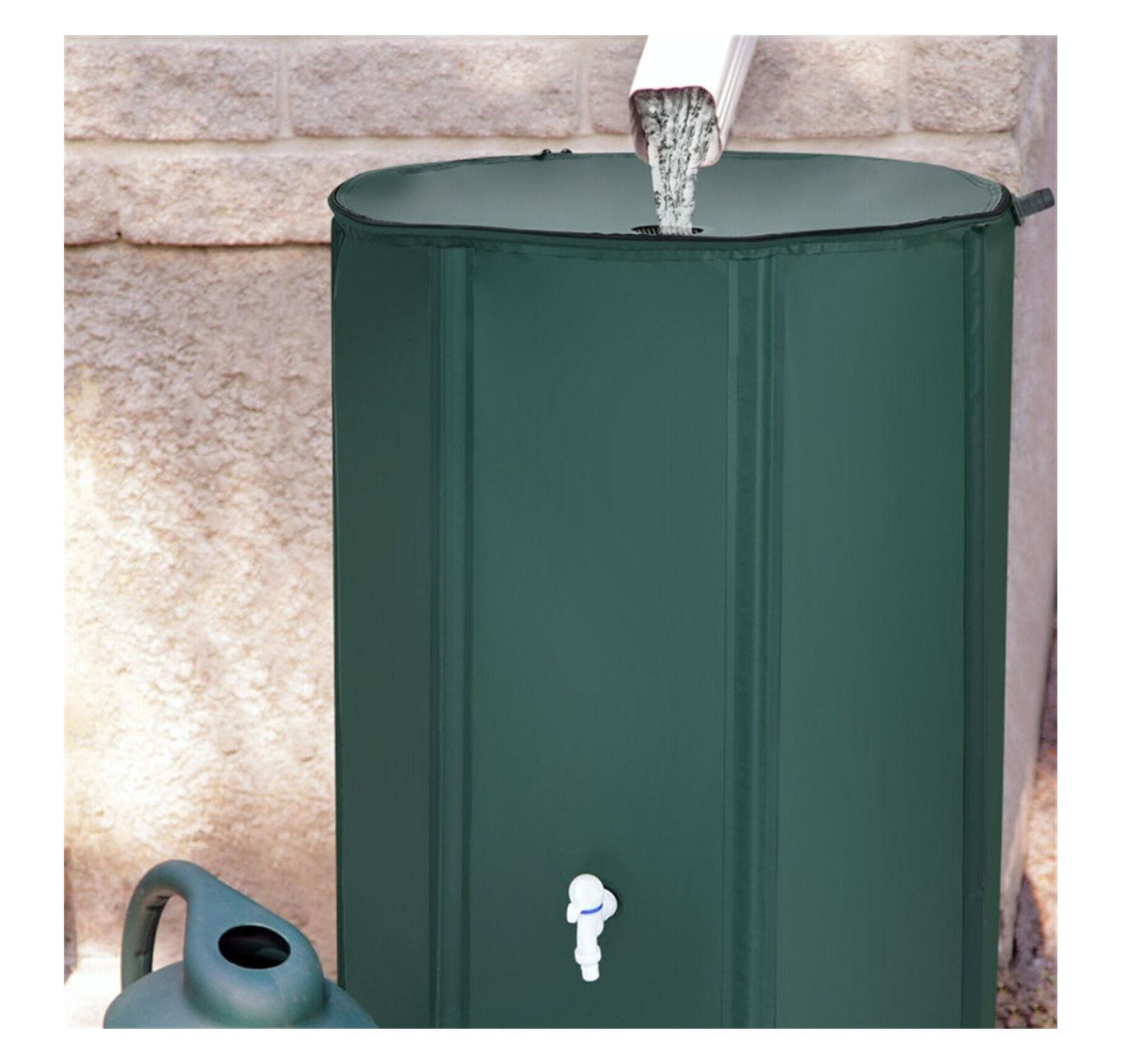 100 Gallon Rain Barrel, Portable Water Collector with Mesh Screen