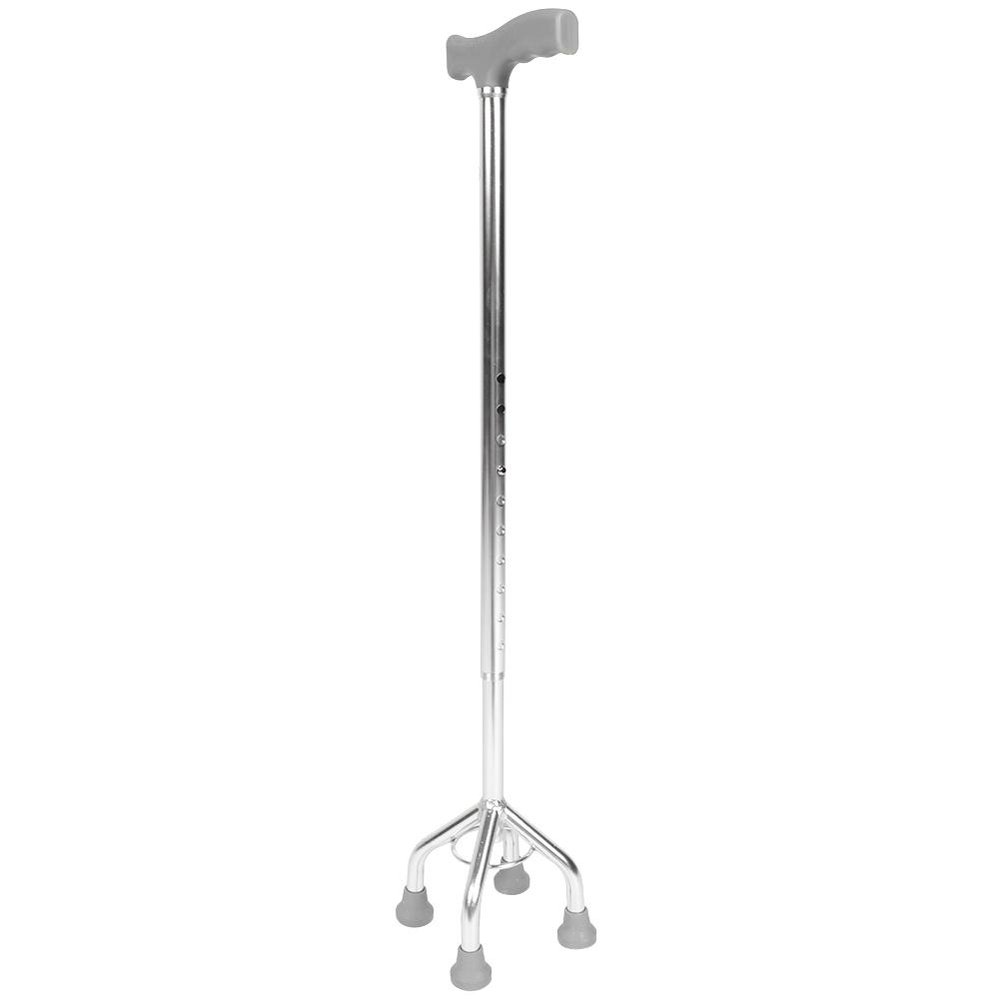 Tebru Telescopic Antislip Fourleg Metal Cane Safety Walking Stick Cane for Elder Disability