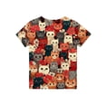 thumbnail image 4 of CCRFTGI Cute Shirts for Kids Girls Size 6-7 Girls Fashion Short Sleeve Trendy Animal Print Blouses Casual Crew Neck Tunic Tops Orange 2-3 Years, 4 of 4