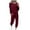 Rose Red, variant on Women's Casual Long Sleeve Pajama Set - Polyester Soft Home Suit with Elastic Fit, True to Size, Machine Washable - M-XXXL