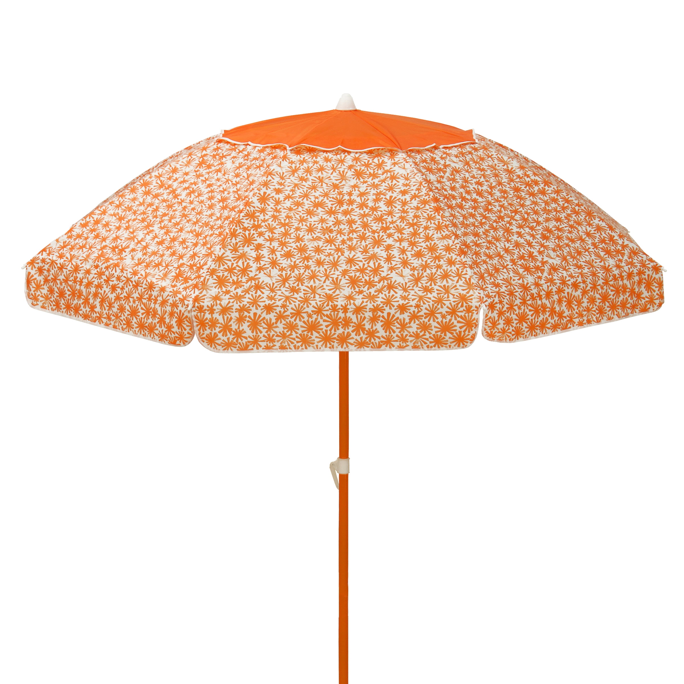 7 ft. Deluxe Beach Umbrella, Orange Flowers