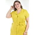 thumbnail image 4 of Vestido camisero de lino Roman Fashion /Tallas Extras, 2107 (Mostaza) ocre 36, 4 of 5
