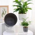 thumbnail image 2 of 2 Layer Self Watering Round Plant Pot with Cotton Rope Flower Planter with Water Container White L, 2 of 6