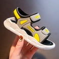 thumbnail image 4 of WERYOUNG Girls Boys Sandals Hook And Loop Strap Open Toe Non-Slip Soft Sole Beach Shoes Kids Leisure Weekend Sandals,Yellow,2.5-3 Years, 4 of 5