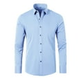 Lroveb Mens Dress Shirts Non Ironing Elastic Men's Long Sleeved Shirt