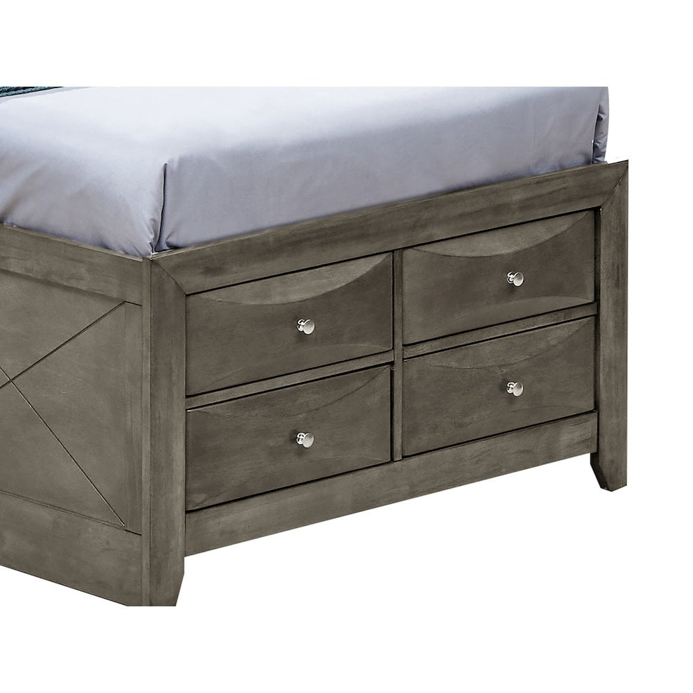 Glory Furniture Marilla Twin Storage Bed in Gray Color