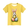 thumbnail image 5 of Blusas y camisas de manga corta con cuello redondo Camiseta estampada de manga corta de Pascua para niños Cuello redondo Manga corta Casual Versátil Para niñas Niños Top de poliéster, 5 of 5