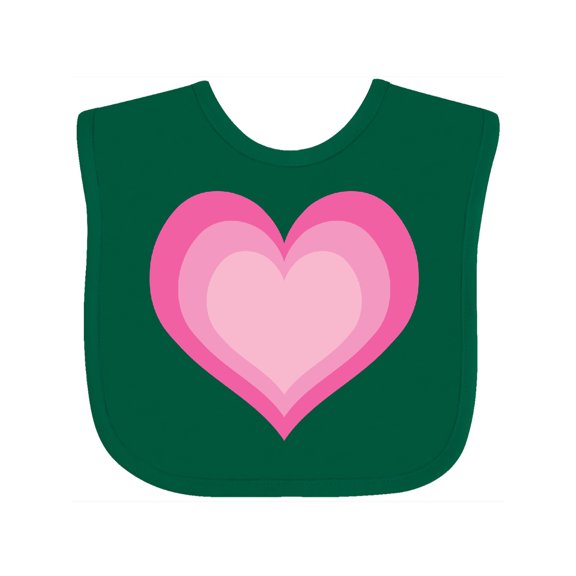 Inktastic Pink Valentine Heart Girls Baby Bib